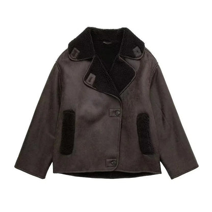 MUJER 2025 Woman Thick Faux Leather Jackets for Women Autumn